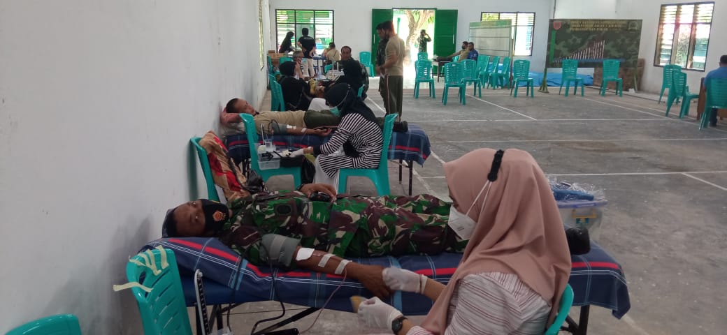 Menyambut Hari Juang Kartika Ke-75 tahun 2020, Kodim 1411/Blk menggelar  Donor Darah