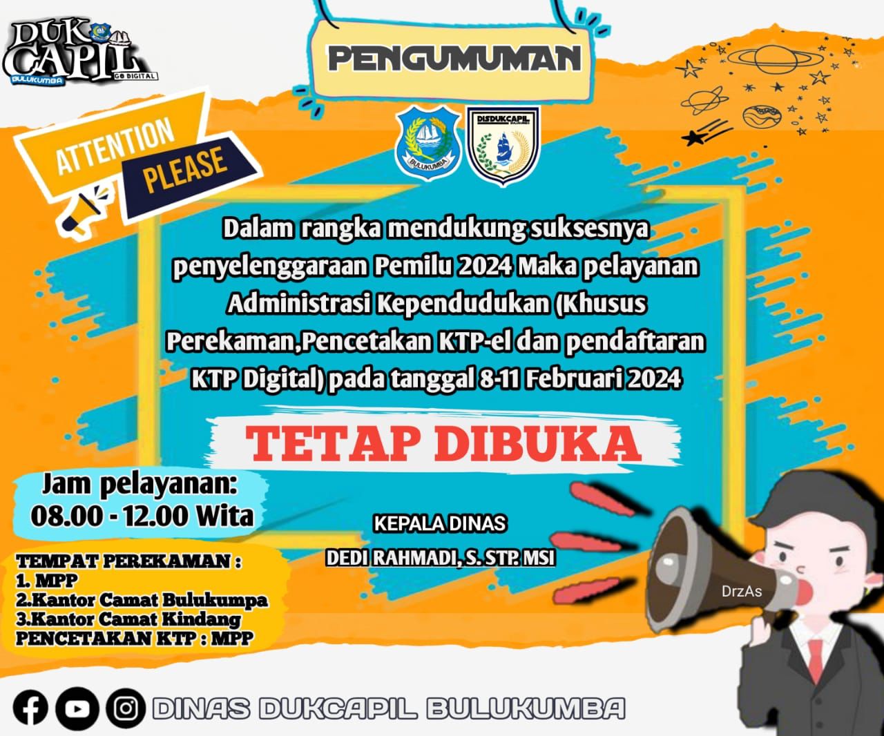 Memastikan Akses Layanan Publik Selama Libur: Dukcapil Bulukumba Tetap Buka  Selama Libur Panjang